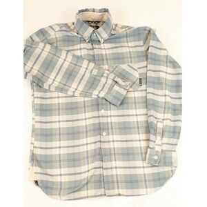 Levitate Mens Plaid‎ Long Sleeve Button Down Shirt Organic Cotton Size M